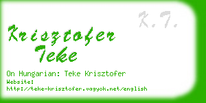 krisztofer teke business card